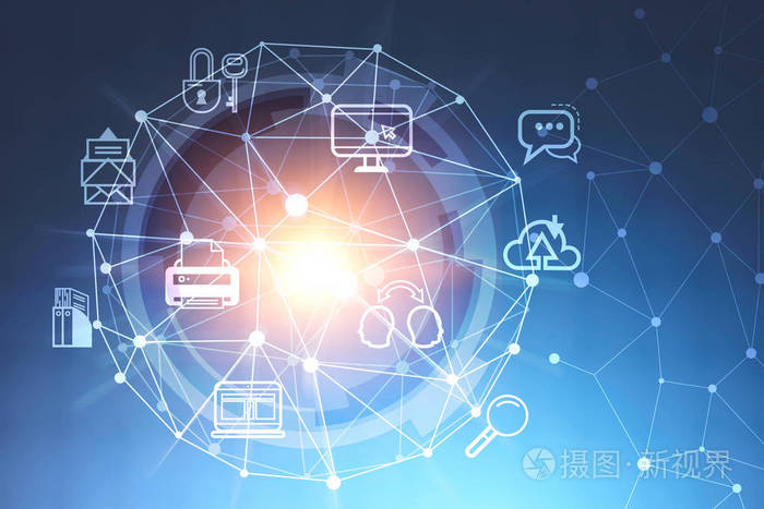 科技與視覺(jué)的交融 HUD界面下的深藍(lán)網(wǎng)絡(luò)通信圖景